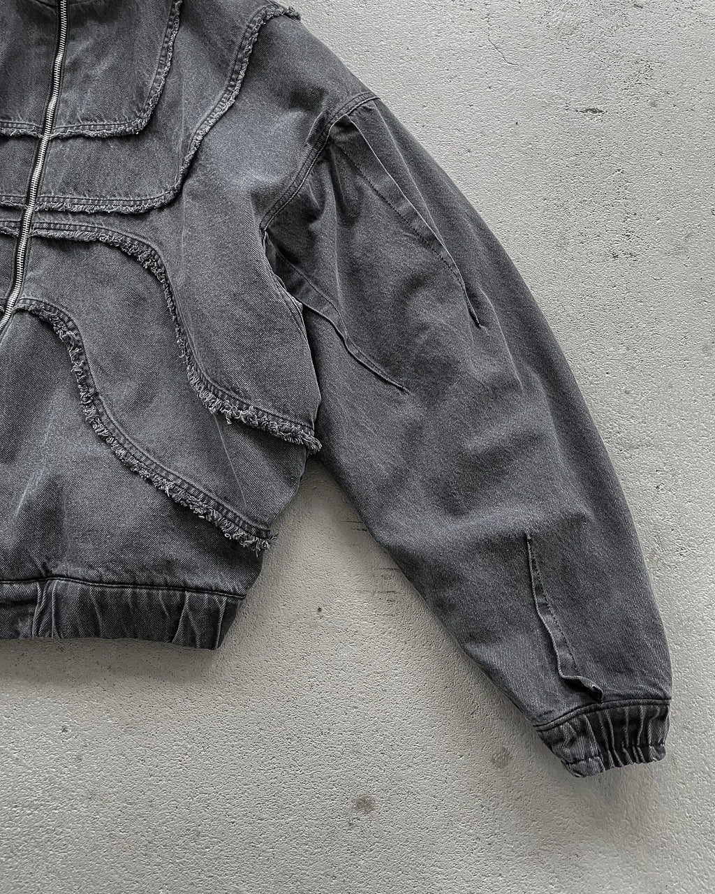 Y2K Popular Vintage Denim Jacket American Gothic Double Zipper Stitching Flanging Design Zip Up Hoodie Unisex Punk Streetwear