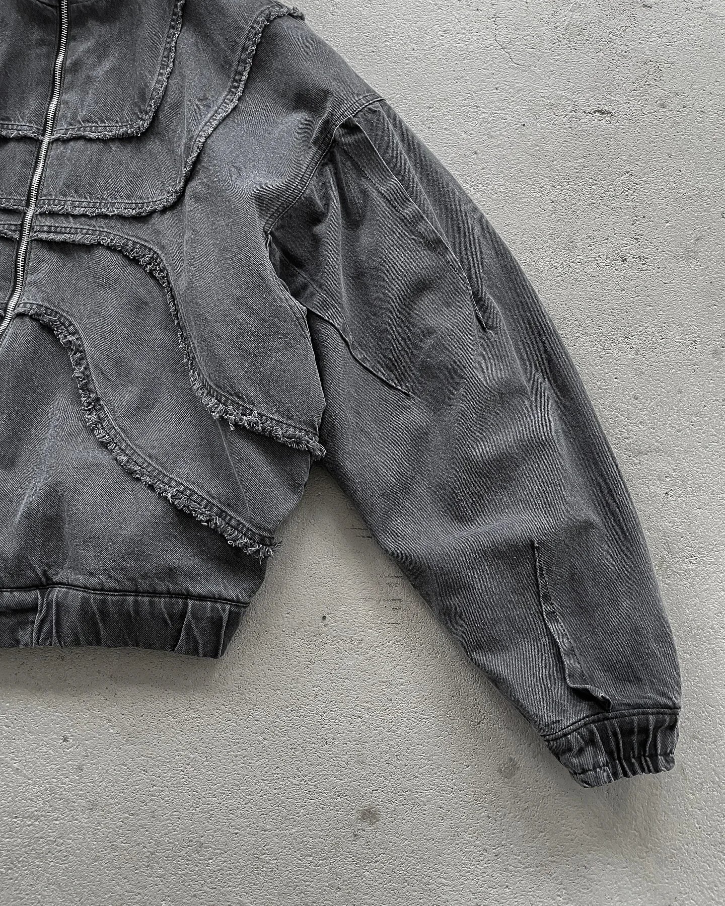 Y2K Popular Vintage Denim Jacket American Gothic Double Zipper Stitching Flanging Design Zip Up Hoodie Unisex Punk Streetwear