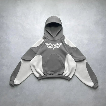American Fashion Embroidery Personality Flash Diamond Oversize Zipper Hoodie Men Y2K New Harajuku Gothic Casual Joker Sweatshirt