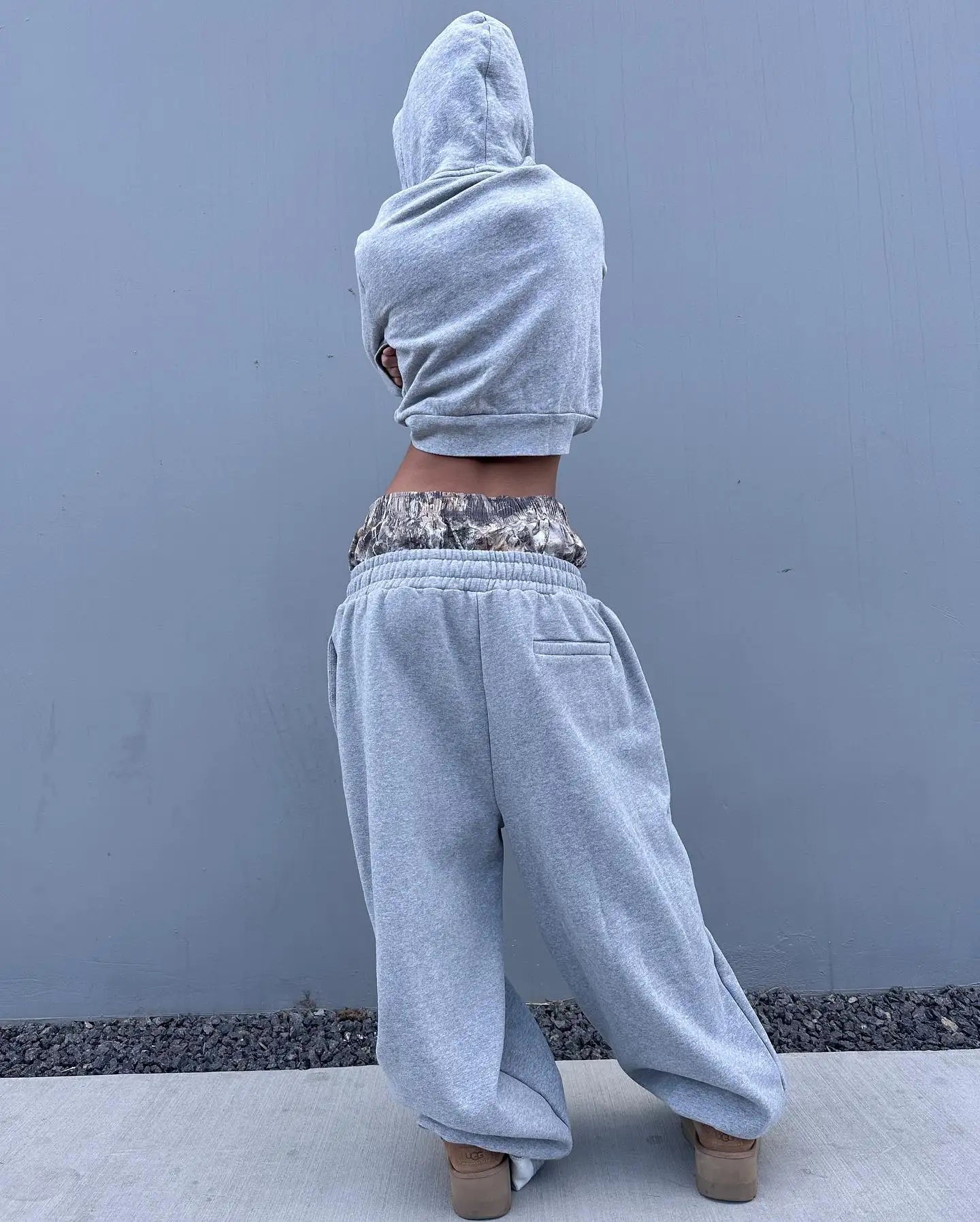 Y2K Retro Sweatpants Double Waisted Embroidered Camouflage Pattern Wide Leg Pants Men Trend Casual Streetwear Unisex Baggy Pants