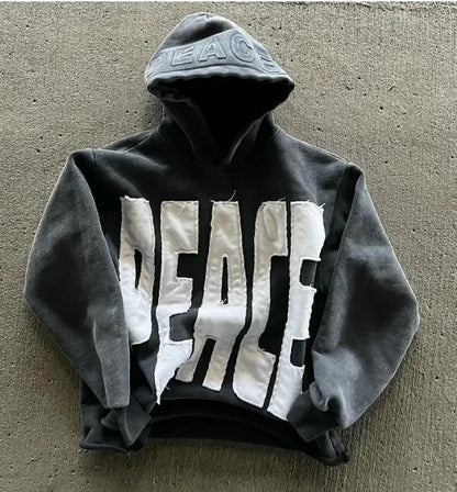 American Fashion Embroidery Personality Flash Diamond Oversize Zipper Hoodie Men Y2K New Harajuku Gothic Casual Joker Sweatshirt