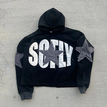 American Fashion Embroidery Personality Flash Diamond Oversize Zipper Hoodie Men Y2K New Harajuku Gothic Casual Joker Sweatshirt