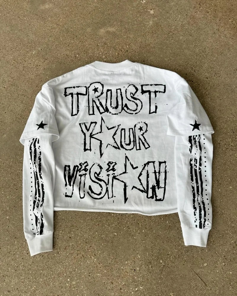 Hip hop high street long sleeve splicing star trend brand top men Harajuku street style pullover hoodie loose casual  sweatshirt