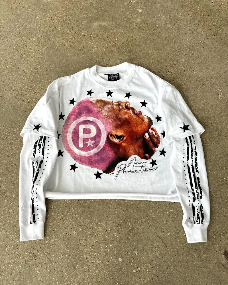 Hip hop high street long sleeve splicing star trend brand top men Harajuku street style pullover hoodie loose casual  sweatshirt